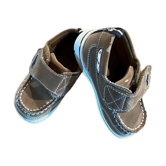 TKS LIttle Boys Topsider Deck Boat Shoes - Size 6M - Brown - Leather Upper - Picture 1 of 6